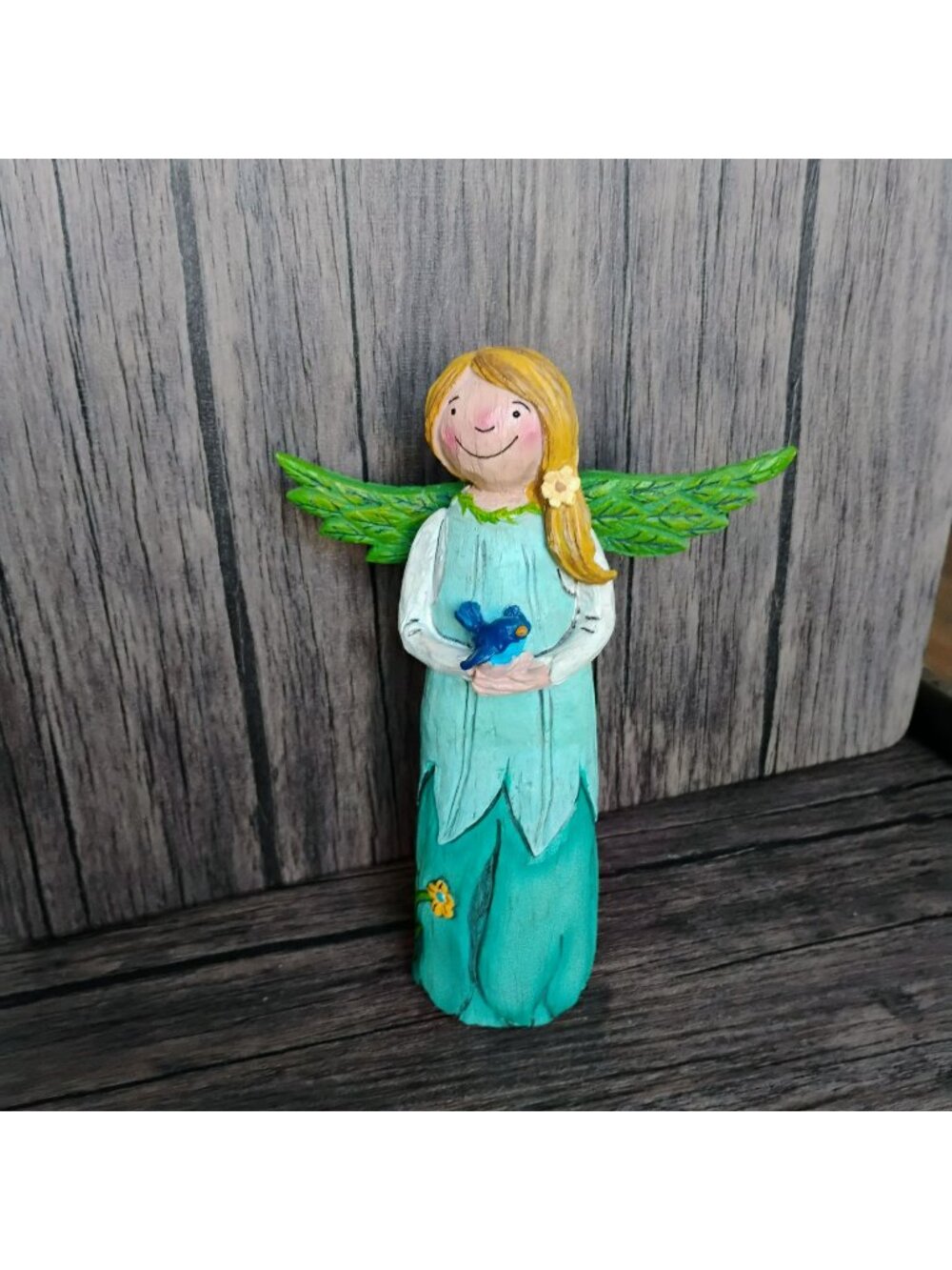 Wings Of Whimsy Bluebird Of Happiness Angel Ornament By Laura Benge 6" Gift Idea